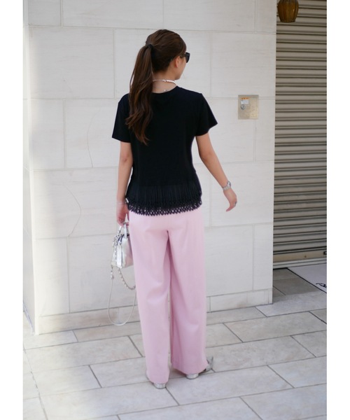 BeBeoD（べベッド）の「カットワークレースドッキングTシャツ（Tシャツ/カットソー・レディース・ブラック×ホワイト/ブラック/ホワイト・フリー）」の8枚目の写真
