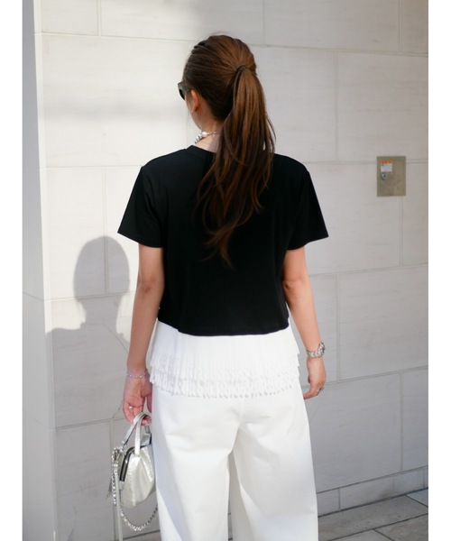 BeBeoD（べベッド）の「カットワークレースドッキングTシャツ（Tシャツ/カットソー・レディース・ブラック×ホワイト/ブラック/ホワイト・フリー）」の10枚目の写真