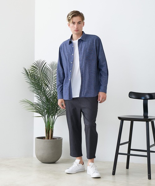Blue Standard (ブルースタンダード)の「【BLUE STANDARD/ブルースタンダード】【遮熱・UVカット・接触冷感の高機能パンツ】快適スーパーストレッチ7分丈パンツ 軽量 イージーケア 毛玉レス クロップドパンツ(その他パンツ・メンズ・チャコールグレー/ブラック/ベージュ/アイボリー・MEDIUM/LARGE/X-LARGE)」の21枚目の写真