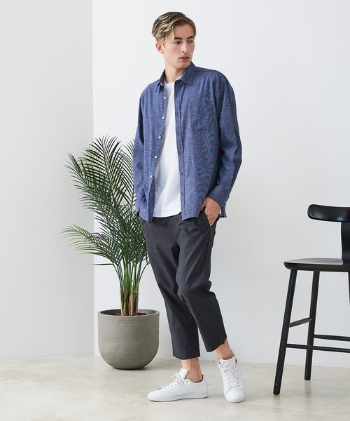 Blue Standard (ブルースタンダード)の「【BLUE STANDARD/ブルースタンダード】【遮熱・UVカット・接触冷感の高機能パンツ】快適スーパーストレッチ7分丈パンツ 軽量 イージーケア 毛玉レス クロップドパンツ(その他パンツ・メンズ・チャコールグレー/ブラック/ベージュ/アイボリー・MEDIUM/LARGE/X-LARGE)」の22枚目の写真