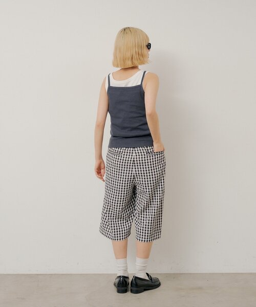 Kastane(カスタネ)の「【UNISEX/2サイズ展開】ギンガムチェックスリーピングショートパンツ(その他パンツ・レディース・ブルー/ブラック・2/1)」の9枚目の写真