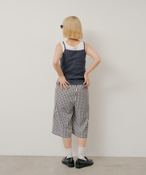 Kastane(カスタネ)の「【UNISEX/2サイズ展開】ギンガムチェックスリーピングショートパンツ(その他パンツ・レディース・ブルー/ブラック・2/1)」の10枚目の写真