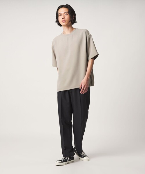 A DAY IN THE LIFE UNITED ARROWS(アデイインザライフユナイテッドアローズ)の「ウールライク ダブルクロス ワイドカットソー<A DAY IN THE LIFE>(Tシャツ/カットソー・メンズ・ブラック/ホワイト/ベージュ・M/L)」の8枚目の写真