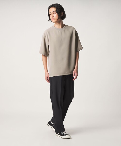 A DAY IN THE LIFE UNITED ARROWS(アデイインザライフユナイテッドアローズ)の「ウールライク ダブルクロス ワイドカットソー<A DAY IN THE LIFE>(Tシャツ/カットソー・メンズ・ブラック/ホワイト/ベージュ・M/L)」の9枚目の写真