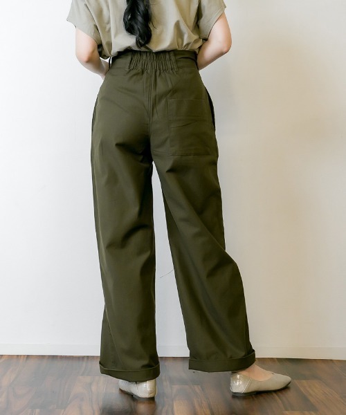 MARAI(マーライ)の「ビッグタック ワイドツイルパンツ(その他パンツ・レディース・ベージュ/ブラック/カーキ・4L/L/LL/M/3L)」の5枚目の写真
