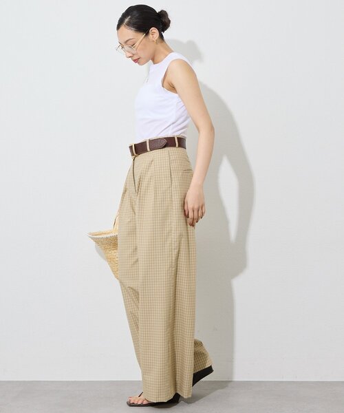 Whim Gazette(ウィムガゼット)の「ギンガムチェックタックパンツ/セットアップ可(その他パンツ・レディース・ブラック/ベージュ・36/38)」の11枚目の写真