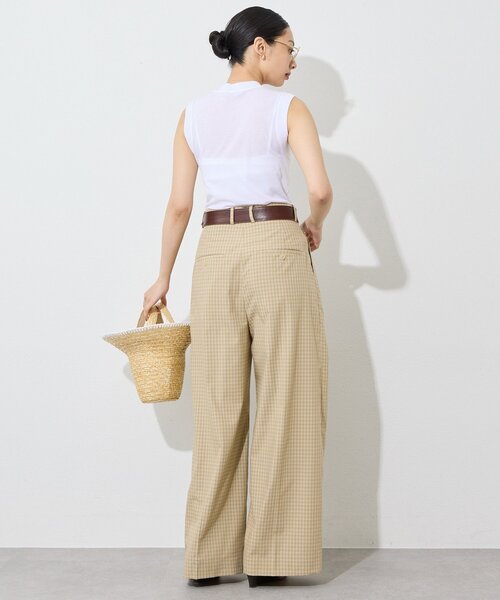 Whim Gazette(ウィムガゼット)の「ギンガムチェックタックパンツ/セットアップ可(その他パンツ・レディース・ブラック/ベージュ・36/38)」の12枚目の写真