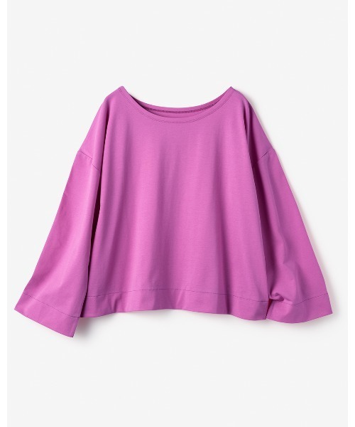 DoCLASSE( ドゥクラッセ)の「高密度シルコットン・抜け感T/コンパクト丈(Tシャツ/カットソー・レディース・ピーコックグリーン系/ピンク/モカ/オフホワイト/ブラック・LL/M/L)」の12枚目の写真