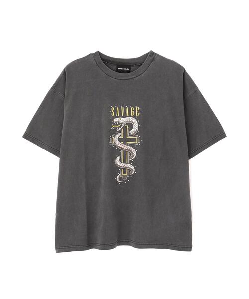 DANKE SCHON(ダンケシェーン)の「【WEB&DEPOT限定】DankeSchon/ダンケシェーン/SST SNAKE CROSS(Tシャツ/カットソー・メンズ・ブラック・L/M)」の1枚目の写真