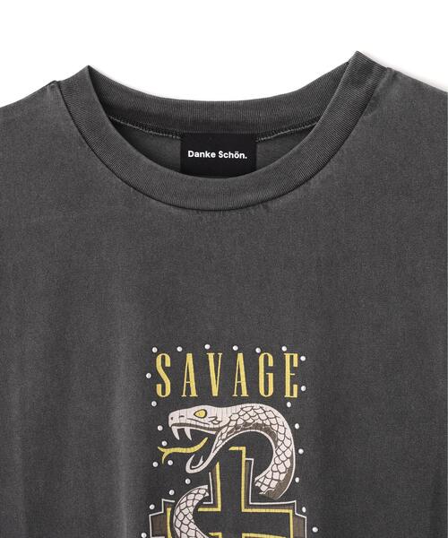 DANKE SCHON(ダンケシェーン)の「【WEB&DEPOT限定】DankeSchon/ダンケシェーン/SST SNAKE CROSS(Tシャツ/カットソー・メンズ・ブラック・L/M)」の3枚目の写真