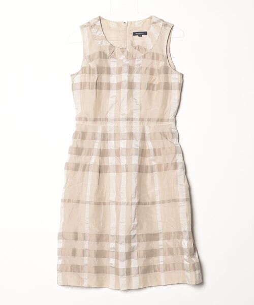 Burberry チェック柄 ノースリーブワンピース 36 ブランド古着】チェック柄ノースリーブワンピース（ワンピース