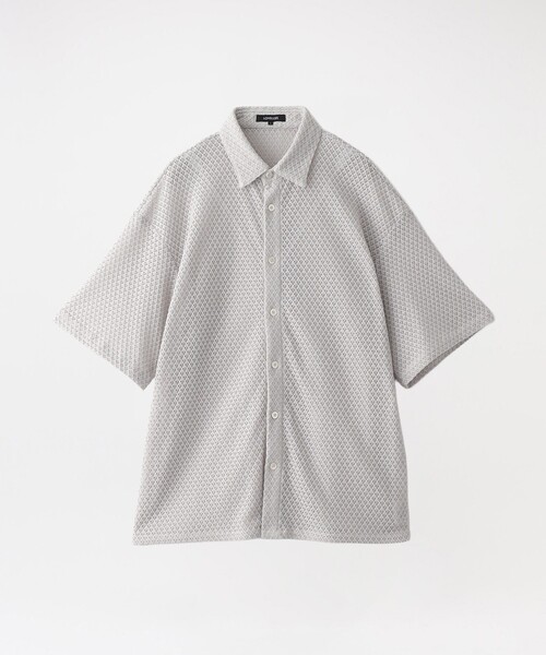LOVELESS(ラブレス)の「ラティスレースショートスリーブシャツ(シャツ/ブラウス・メンズ・ブラック/ライトグレー・L/M)」の1枚目の写真