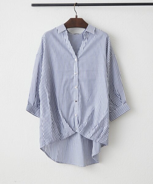 Remind me and forever(リマインドミーアンドフォーエバー)の「多釦後リボンたけのこブラウス(シャツ/ブラウス・レディース・その他1/その他2/オフホワイト/ネイビー・FREE)」の18枚目の写真
