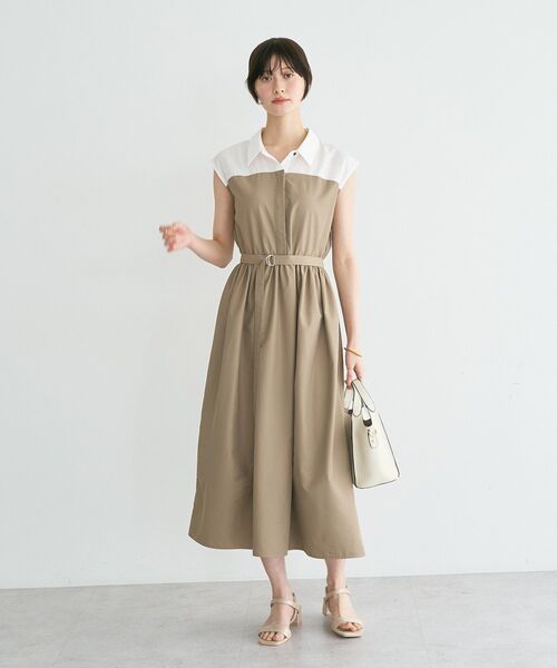 YECCA VECCA(イェッカヴェッカ)の「ドッキングワンピース(ワンピース・レディース・ブルー/ダークブラウン/ベージュ・FREE)」の10枚目の写真
