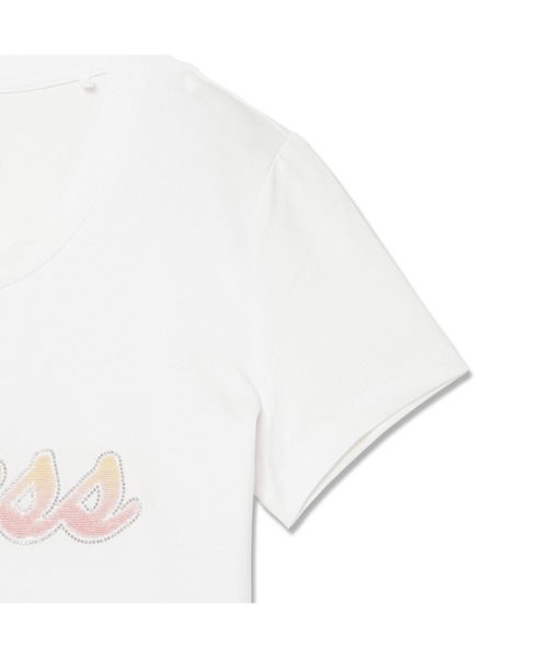 Guess(ゲス)の「DEGRADE Paillettes Logo Tee Tシャツ ロゴTシャツ 半袖(Tシャツ/カットソー・レディース・ホワイト/ブラック・X-SMALL/SMALL/MEDIUM/LARGE)」の6枚目の写真