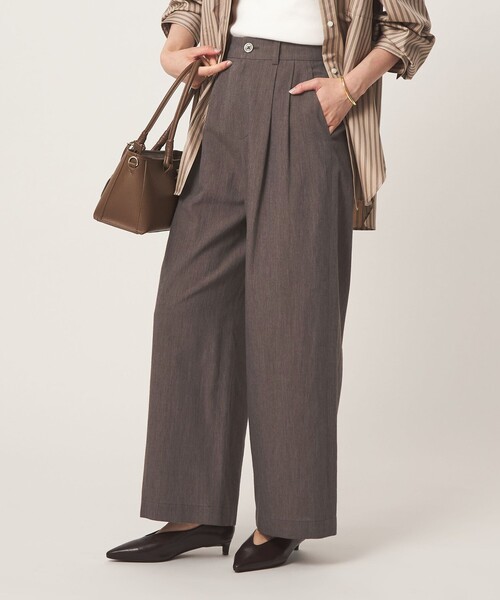 green label relaxing(グリーンレーベルリラクシング)の「FAbRICA 2タック ワイド パンツ(その他パンツ・レディース・グレー/ブラウン・36/38/40)」の9枚目の写真