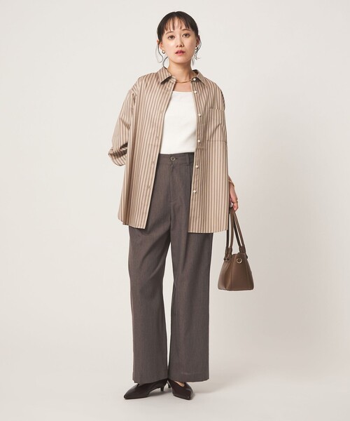 green label relaxing(グリーンレーベルリラクシング)の「FAbRICA 2タック ワイド パンツ(その他パンツ・レディース・グレー/ブラウン・36/38/40)」の10枚目の写真