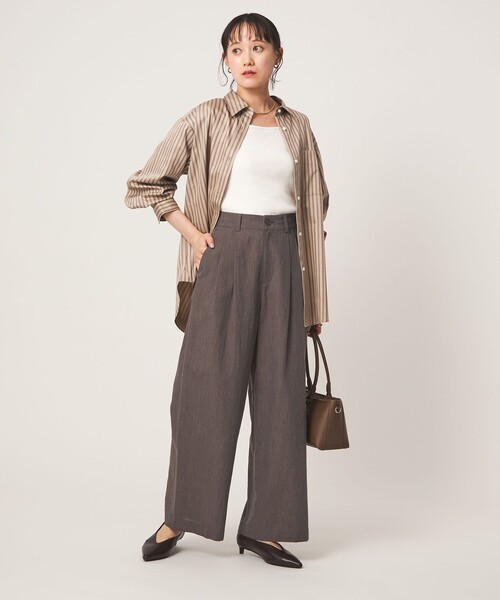 green label relaxing(グリーンレーベルリラクシング)の「FAbRICA 2タック ワイド パンツ(その他パンツ・レディース・グレー/ブラウン・36/38/40)」の11枚目の写真
