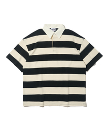 TAILOR STUDIO（テーラースタジオ）の「オックスフォードストライプポロスウェット半袖Tシャツ（ブラック）（ポロシャツ）」