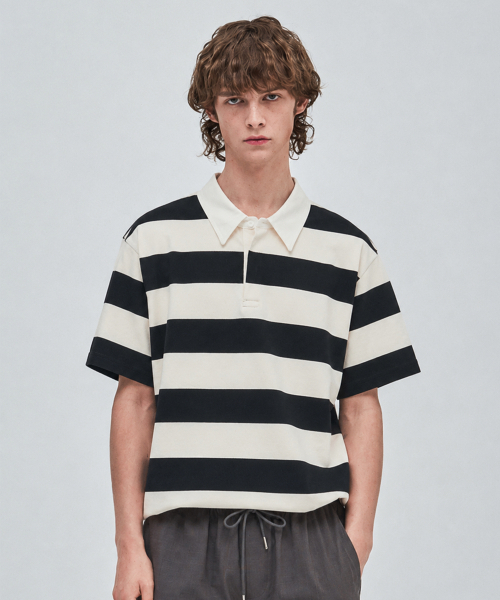 Oxfords Fords Strap Polo Post White — поло с коротким рукавом (черный)
