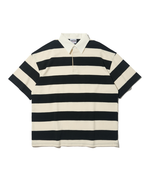 TAILOR STUDIO（テーラースタジオ）の「オックスフォードストライプポロスウェット半袖Tシャツ（ブラック）（ポロシャツ・レディース・その他・FREE）」の2枚目の写真