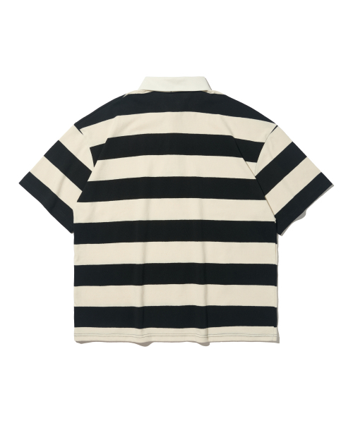 TAILOR STUDIO（テーラースタジオ）の「オックスフォードストライプポロスウェット半袖Tシャツ（ブラック）（ポロシャツ・レディース・その他・FREE）」の3枚目の写真