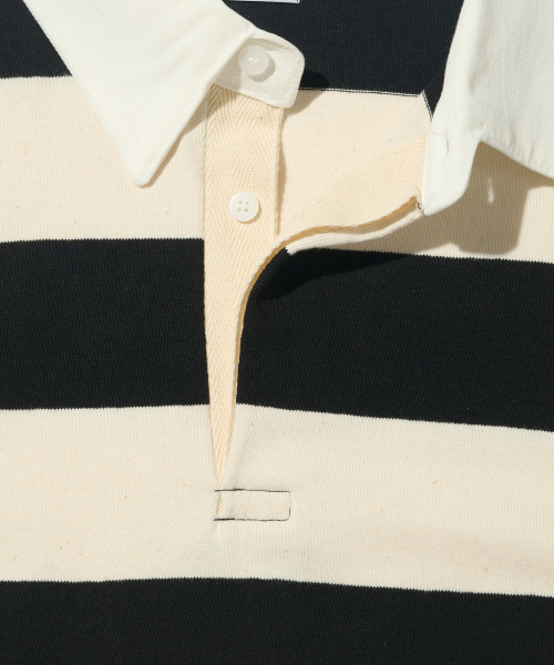TAILOR STUDIO（テーラースタジオ）の「オックスフォードストライプポロスウェット半袖Tシャツ（ブラック）（ポロシャツ・レディース・その他・FREE）」の4枚目の写真