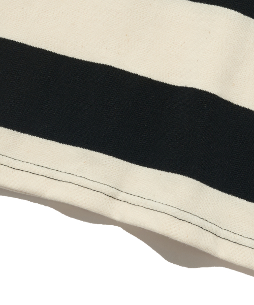 TAILOR STUDIO（テーラースタジオ）の「オックスフォードストライプポロスウェット半袖Tシャツ（ブラック）（ポロシャツ・レディース・その他・FREE）」の6枚目の写真