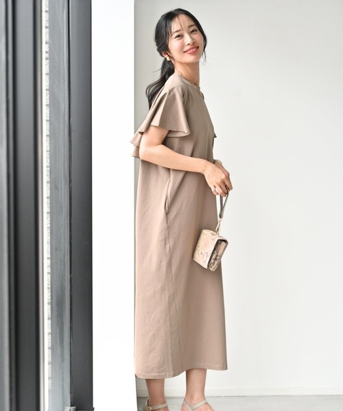 Ehre style（エーレスタイル）の「目を引く後ろ姿 きちんとも休日もバックフリルワンピ（ワンピース・レディース・ブラック/ブルー/ベージュ・FREE）」の13枚目の写真