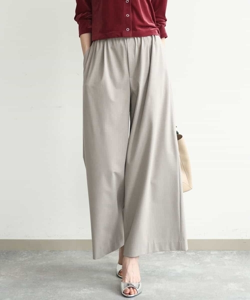 MK MICHEL KLEIN（エムケーミッシェルクラン）の「[洗える]ストレートワイドパンツ(チェック・無地)（スラックス・レディース・ダークグレー/グレー/ベージュ/ブラック・38）」の4枚目の写真