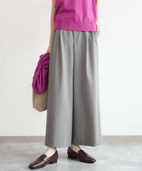 MK MICHEL KLEIN（エムケーミッシェルクラン）の「[洗える]ストレートワイドパンツ(チェック・無地)（スラックス・レディース・ダークグレー/グレー/ベージュ/ブラック・38）」の5枚目の写真
