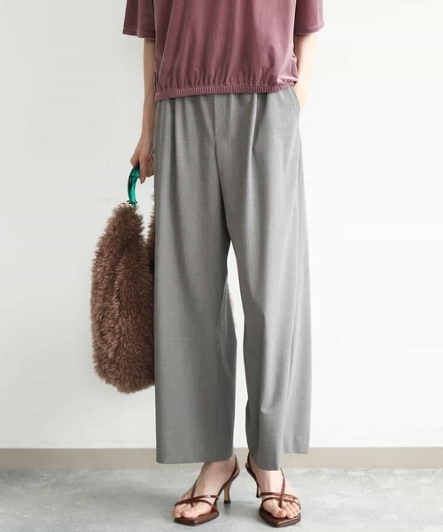 MK MICHEL KLEIN（エムケーミッシェルクラン）の「[洗える]ストレートワイドパンツ(チェック・無地)（スラックス・レディース・ダークグレー/グレー/ベージュ/ブラック・38）」の10枚目の写真