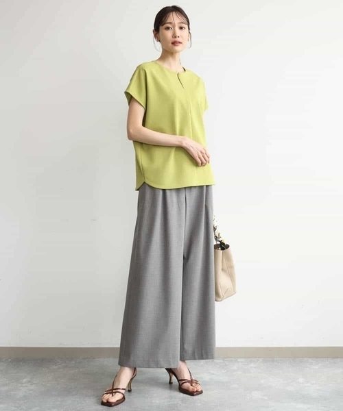 MK MICHEL KLEIN（エムケーミッシェルクラン）の「[洗える]ストレートワイドパンツ(チェック・無地)（スラックス・レディース・ダークグレー/グレー/ベージュ/ブラック・38）」の19枚目の写真