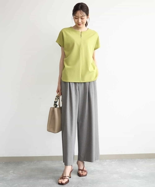 MK MICHEL KLEIN（エムケーミッシェルクラン）の「[洗える]ストレートワイドパンツ(チェック・無地)（スラックス・レディース・ダークグレー/グレー/ベージュ/ブラック・38）」の20枚目の写真