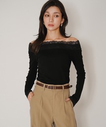 前後2WAY レース オフショル フライスカットソー トップス KINO THE KEI