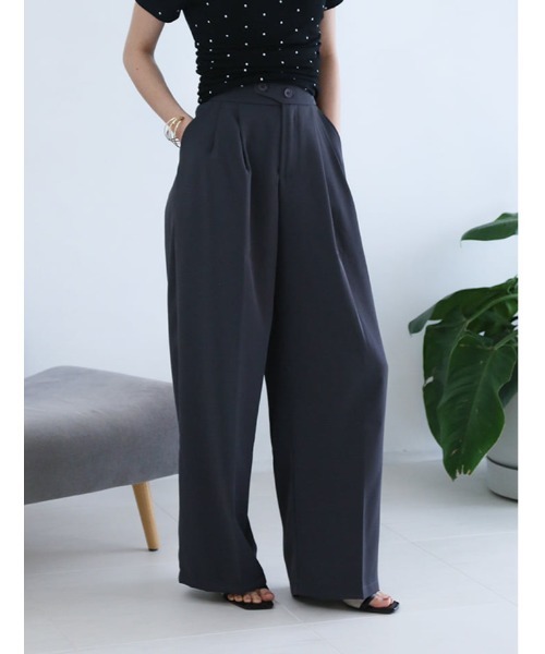 fifth(フィフス)の「ボタンカバーデザインパンツ(その他パンツ・レディース・ブラック/ダークグレー/モカ・M)」の2枚目の写真