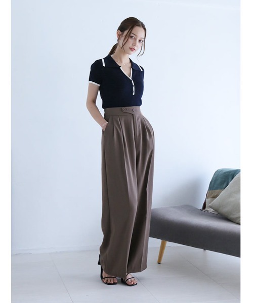 fifth(フィフス)の「ボタンカバーデザインパンツ(その他パンツ・レディース・ブラック/ダークグレー/モカ・M)」の15枚目の写真