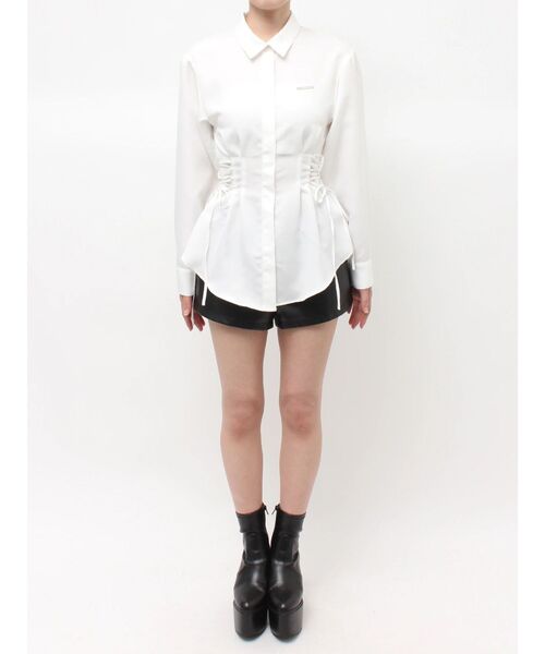 GYDA（ジェイダ）の「GYDAプレートサイドレースアップシャツ（シャツ/ブラウス・レディース・ブラック/オフホワイト・FREE）」の21枚目の写真