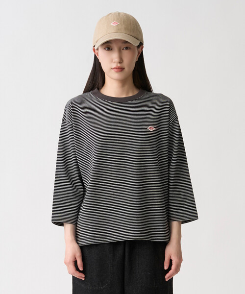DANTON(ダントン)の「Women's 3/4 Sleeve T-Shirt Stripe(Tシャツ/カットソー・レディース・ブルー系その他/ブラック系その他/レッド系その他/ブラウン系その他/ホワイト系その他/ブルー系その他5/ブラウン系その他2/ブラック系その他2・S/XS)」の1枚目の写真