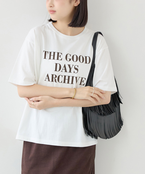 JOURNAL STANDARD relume(ジャーナルスタンダード レリューム)の「THE GOOD DAYS ロゴTEE(Tシャツ/カットソー・レディース・ホワイト/ベージュ/ボルドー・FREE)」の7枚目の写真