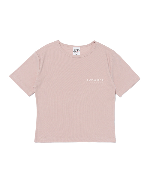 CARGOBROS FOR WOMAN(カーゴブロスフォーウィメン)の「エッセンシャルロゴショート半袖Tシャツ(ピンク)(Tシャツ/カットソー・レディース・その他・FREE)」の1枚目の写真