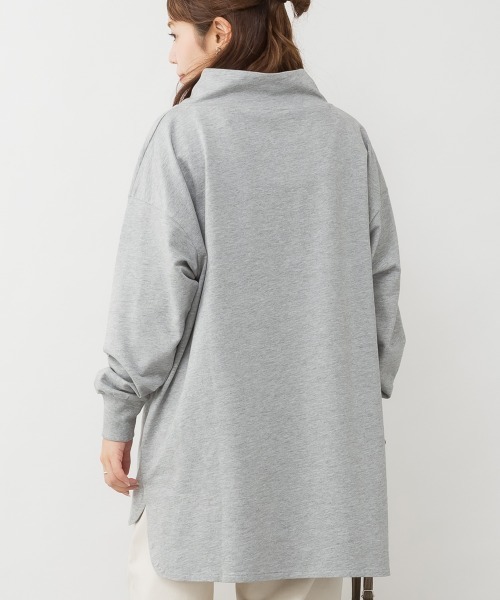 RCD(アールシーディー)の「ハイネックアイレットプルオーバー(Tシャツ/カットソー・レディース・杢グレー/ブラック・M-L)」の4枚目の写真