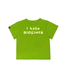 WHILE（ワイル）の「スロファーヘイター クロップTシャツ (GREEN)（Tシャツ/カットソー）」