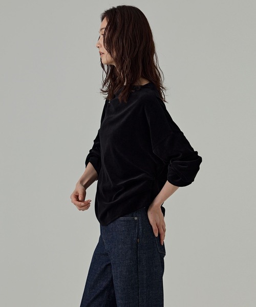 BABYLONE（バビロン）の「ベロアニュアンスロングスリーブプルオーバー［洗濯可］（Tシャツ/カットソー・レディース・ブラウン/ブラック/グレー・フリー）」の19枚目の写真