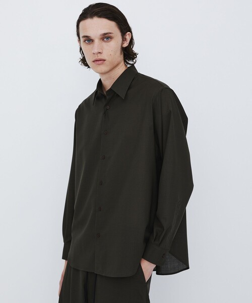 UNITED TOKYO(ユナイテッドトウキョウ)の「【新作】WOOL NYLON RIPSTOP ロングスリーブシャツ |撥水/軽量/通気性/防汚/防臭/耐久/シワ防止(シャツ/ブラウス・メンズ・ライトグレー/ブラック/カーキ・2/1)」の3枚目の写真