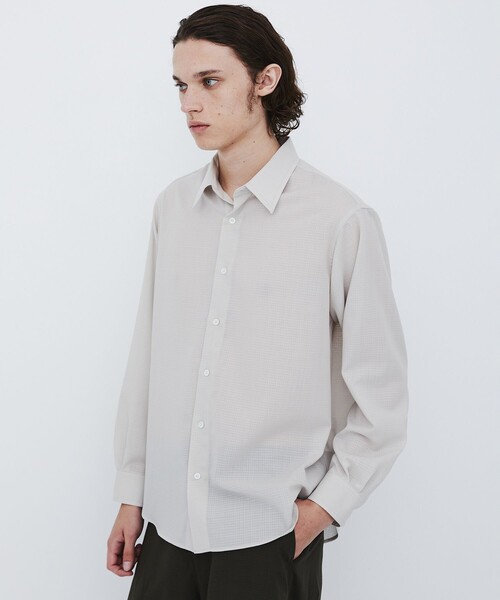 UNITED TOKYO(ユナイテッドトウキョウ)の「【新作】WOOL NYLON RIPSTOP ロングスリーブシャツ |撥水/軽量/通気性/防汚/防臭/耐久/シワ防止(シャツ/ブラウス・メンズ・ライトグレー/ブラック/カーキ・2/1)」の2枚目の写真
