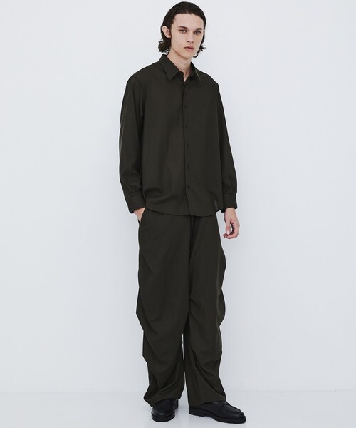 UNITED TOKYO(ユナイテッドトウキョウ)の「【新作】WOOL NYLON RIPSTOP ロングスリーブシャツ |撥水/軽量/通気性/防汚/防臭/耐久/シワ防止(シャツ/ブラウス・メンズ・ライトグレー/ブラック/カーキ・2/1)」の11枚目の写真
