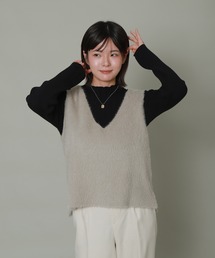 libelle more（リベル モア）の「シャギーVネックニットベスト（ベスト）」