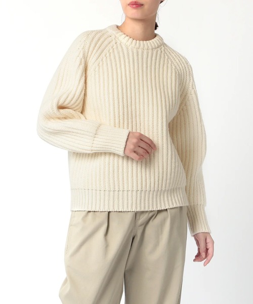 J.B. ATTIRE(ジェイビーアタイア)の「J.B. ATTIRE NEW YORK LOW GAUGE KNIT(ニット/セーター・レディース・White・1)」の1枚目の写真