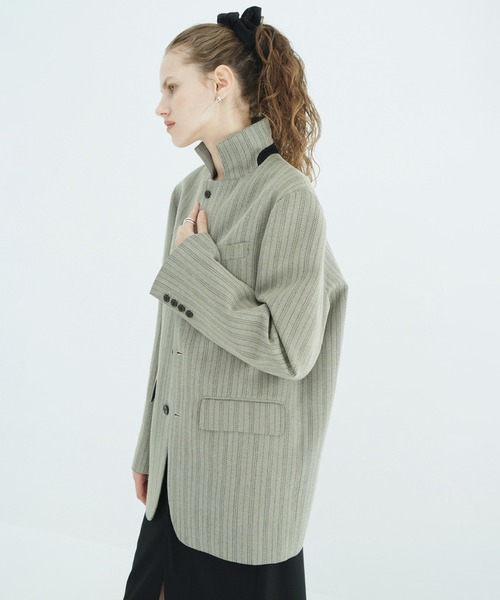 CLANE(クラネ)の「HERRINGBONE TAILORED JACKET(テーラードジャケット・レディース・ブラック/その他・1/2)」の2枚目の写真